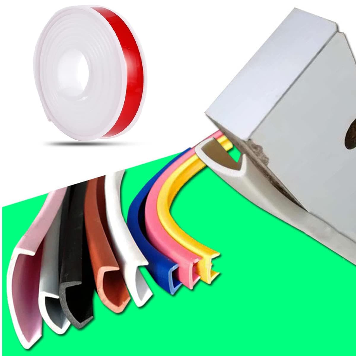 Cinta para Bordes de Mueble, Banda en U Autoadhesiva para Esquinas y Bordes (3m×16mm, Blanco)