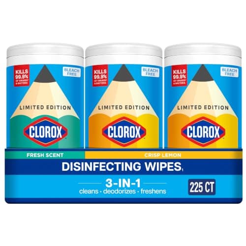 Clorox Disinfecting Wipes Back to School Variety Pack, 75 Count Each, Pack of 3 (Package May Vary)