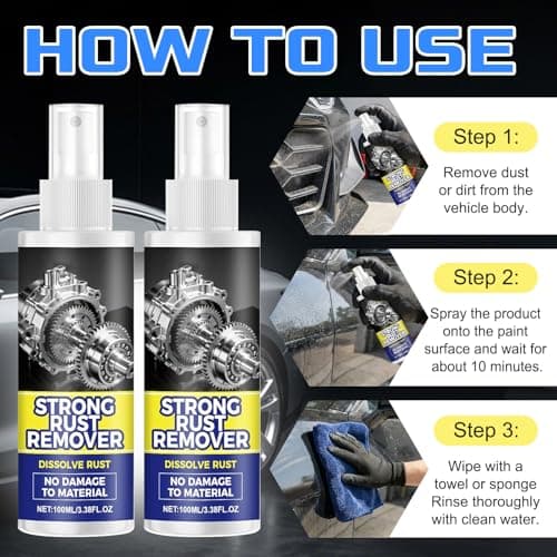 DZCKTFYGRT Rust Remover Spray for Metal, Multipurpose Rust Stain Remover, Heavy Duty Metal Cleaner, Rust Remover Spray, for Metals, Tools, Cars, Chains,Iron Out Rust Remover (2pcs) — view 5