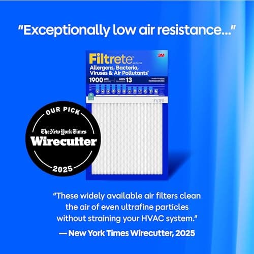 Filtrete 16x25x1 Air Filter, MERV 13 MPR 1900, Allergens, Bacteria, Viruses & Air Pollutants, 3-Month AC/Furnace Filters, Cleaner Air Reliable Airflow, 2 HVAC Filters(Act Size 15.62x24.62x0.78 in) — view 2
