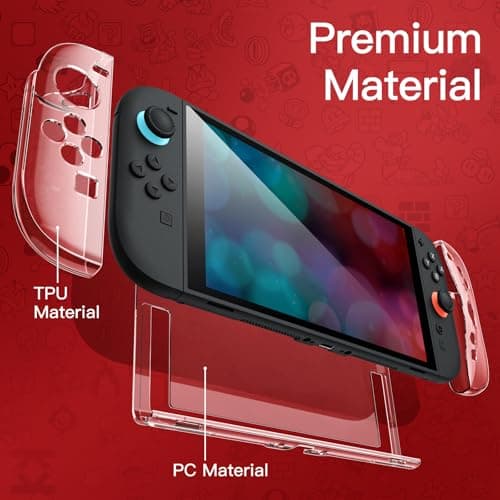 JETech Clear Dockable Case for Nintendo Switch 2 (2025) 7.9 Inch, Soft TPU Grip Cover for Joy-Con Detachable, Slim Carrying Protective PC Back Shell, Anti-Scratch — view 2