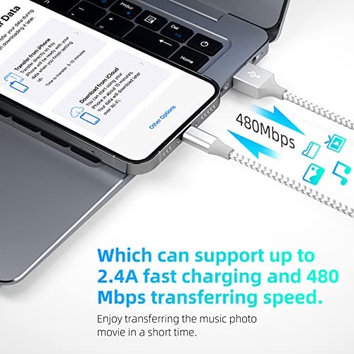 Bkayp Apple MFi Certified iPhone Charger 3pack 10FT Long Lightning Cable Fast Charging High Speed Data Sync USB Cable Compatible iPhone 14/13/12/11 Pro Max/XS MAX/XR/XS/X/8/7/Plus/6S (Grey White) — view 5