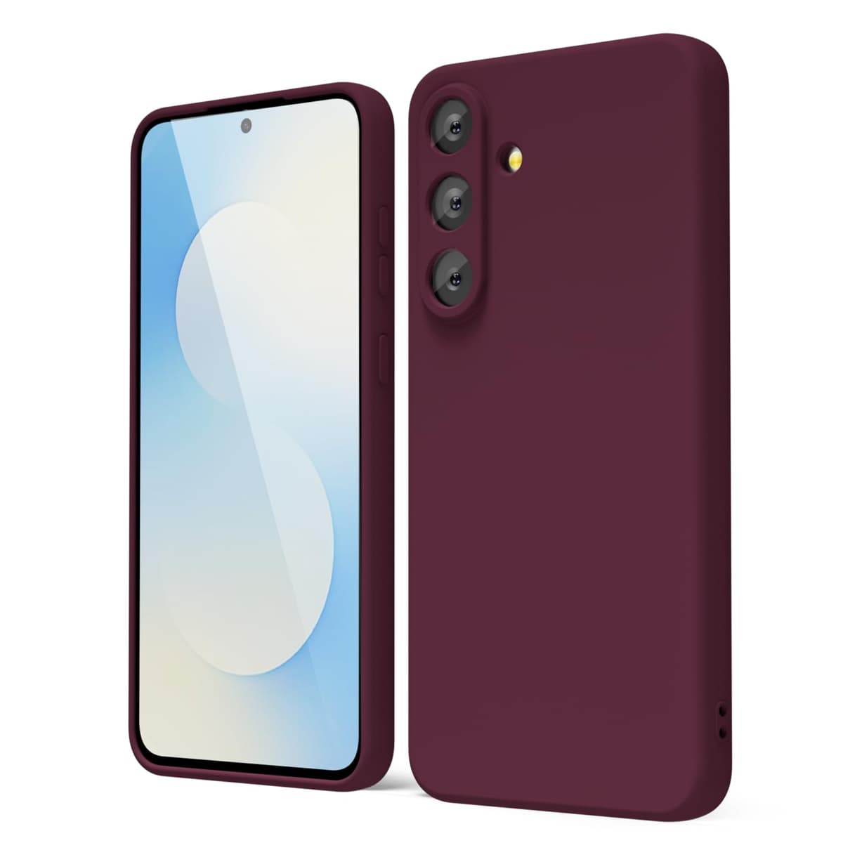 oakxco for Samsung Galaxy S23 Phone Case Liquid Silicone,Cute Thin Slim Soft Rubber TPU Plain Smooth Gel Cover for Women Girl Aesthetic Design, Matte Solid Protective & Shockproof, Burgundy Plum Wine — view 322