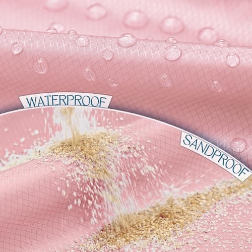 BYDOLL Beach Blanket Waterproof Sandproof Large Sand Free, 78''X110'' Oversized Sandless Lightweight Blanket Picnic Mat for Beach Travel Camping Hiking with Stakes — view 5