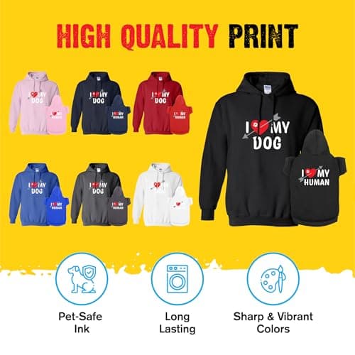 I Heart My Dog & Human Matching Hoodies - Soft Pet & Owner Sweatshirt Set - Premium Gift for Holidays — view 3