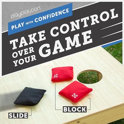Professional Cornhole Bags - Set of 8 Regulation All Weather Two Sided Improved Bean Bags for Pro Corn Hole Game - 4 Red & 4 Black — view 6