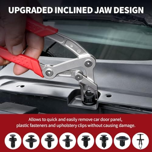 TSSOUB Car Clip Pliers, Auto Fastener Clip Removal Pliers, Panel Clip Removal Tool with 2Pcs Stainless Steel Fastener Remover for Removing Automotive Plastic Clips Trim Bumpers — view 4