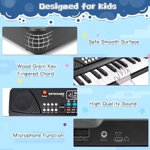 37 Keys Kid Toddler Piano Keyboard Musical Toys with Microphone — view 4