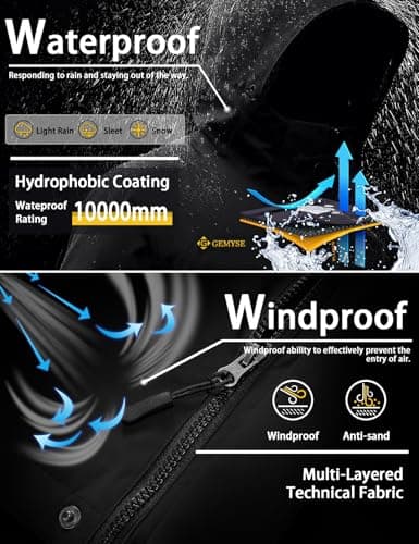 GEMYSE Women's Mountain Waterproof Ski Snow Jacket Winter Windproof Rain Jacket（Black，Medium） — view 2
