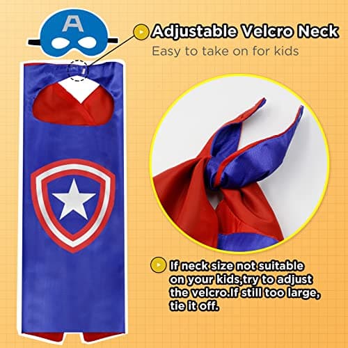 Kids Costumes 8PCS Superhero Capes Set and Slap Bracelets for Boys, Girls Dress Up Party Favors (8PCS for Boys, Girls) — view 5