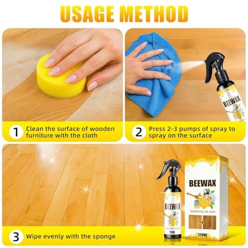 Beeswax Wood Polish, 2026 Upgraded Wood Polishing Beeswax Spray, for Floors And Furniture, Natural Micro-Molecular Spray (1Pcs) — view 4
