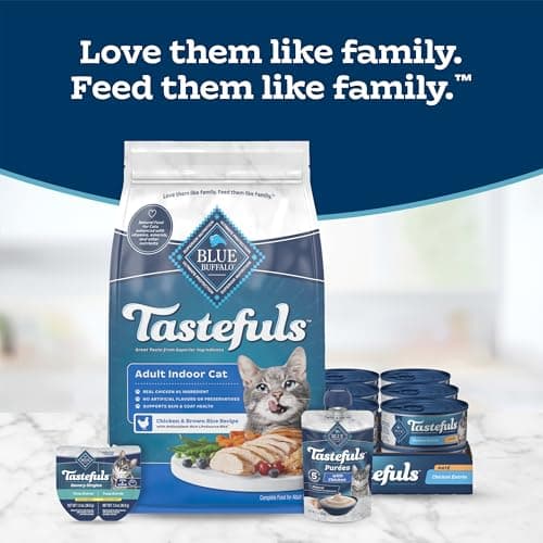 Blue Buffalo Tastefuls Chicken & Brown Rice Recipe Dry Indoor Cat Food for Adult Cats, Real Chicken First, Deliciously Healthy Natural Cat Food, Supports Digestive Care and Coat Health, 3 lbs. — view 8