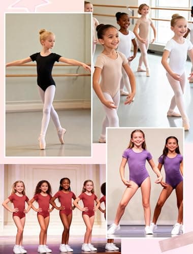 Century Star Short Sleeve Ballet Leotards for Girls - Toddler Dance Outfits Ballerina Gymnastics Clothes Kids 2-14 Years, Red, 8-10 Years — view 5