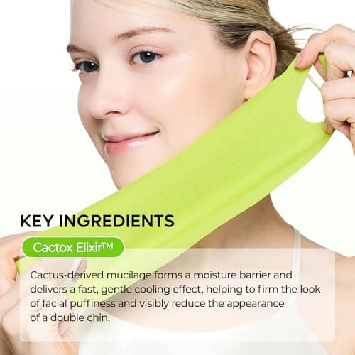 Dr.Melaxin CACTOX V-Lifting Mewing Band – Cactox + Caffeine + Collagen Double Chin Lifting Band for Sagging Jawline & Facial Puffiness | 115.49% Jaw & Chin Lifting Improvement | Korean V-Line Lifting — view 2