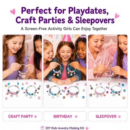 COO&KOO Charm Bracelet Making Kit, A Unicorn Girls Toy that Inspires Creativity and Imagination, Crafts for Girls Ages 8-12 with Jewelry Making Kit Perfect Gifts for 6 7 8 9 10 Girl Self-Expression! — view 6