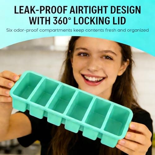 Silicone Freezer Trays with Lids 2-Pack - 1/2 Cup Meal Prep Containers,Food Storage Containers for ice Soup/Sauce, Silicone Freezer Molds — view 4