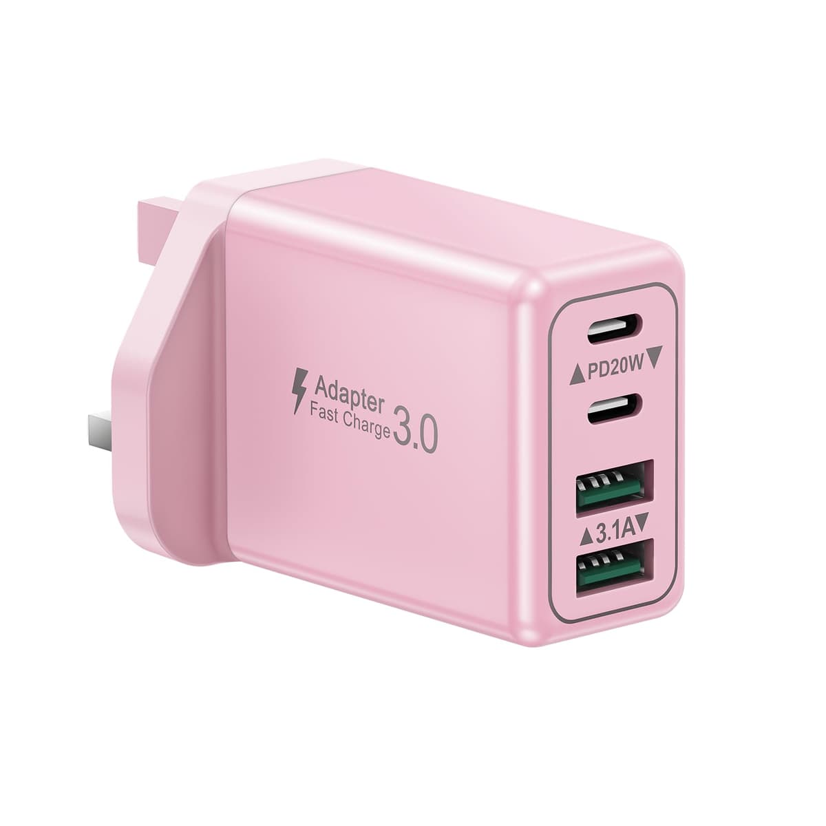USB C Plug, 40W 4-Port Fast Charger Plug UK Dual Port PD Power Adapter +QC Multi Mains Wall Charger Type C Charging Plug for iPhone 16 15 14 13 12 11 Pro Max Plus XS XR SE,Samsung, iPad, AirPods — view 12