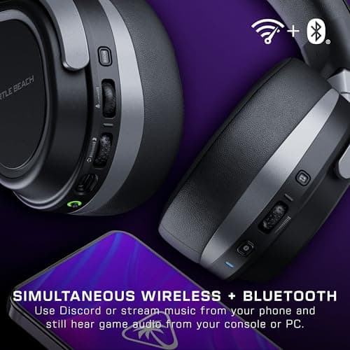 Turtle Beach Stealth 700 Wireless Multiplatform Gaming Headset for Xbox Series X|S, Xbox One, PC, PS5, PS4, & Mobile – 60mm Speakers, A.I. Noise-Cancelling Mic, Bluetooth, 80-Hr Battery – Black — view 3
