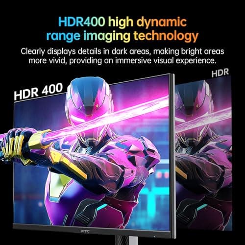 KTC Monitor 27-inch White Gaming Monitor WQHD (2560x1440) Fast IPS, 300Hz (Supports 320Hz via Overclocking) 1ms 144% sRGB High Brightness 450cd/㎡, Low Blue Light, Flicker-Free, 2 x HDMI, 1 x DP H27E6 — view 2