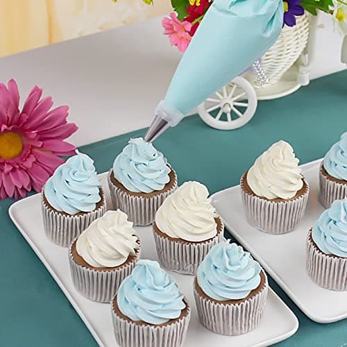 Piping Bags and Tips Set, 100Pcs 12 Inch Pastry Bags, Icing Bags Disposable for Cakes Decorating Kit Supplies with 1 Reusable Piping Bags, 1 Couplers, 12 Frosting Tips, 2 Bag Ties, 3 Cake Scraper — view 6