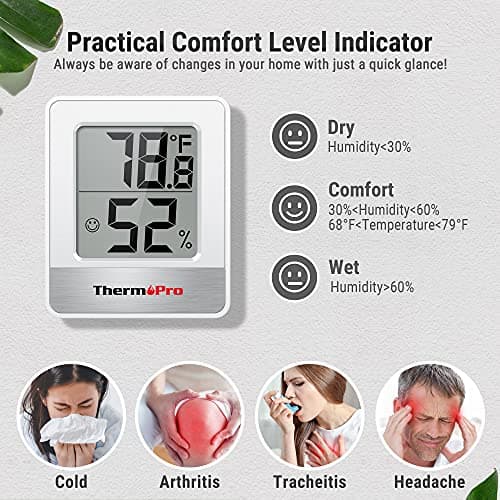 TempPro TP49 Digital Hygrometer Indoor Thermometer Humidity Meter Room Thermometer with Temperature and Humidity Monitor Mini Hygrometer Outdoor Thermometer (Previously ThermoPro) — view 2