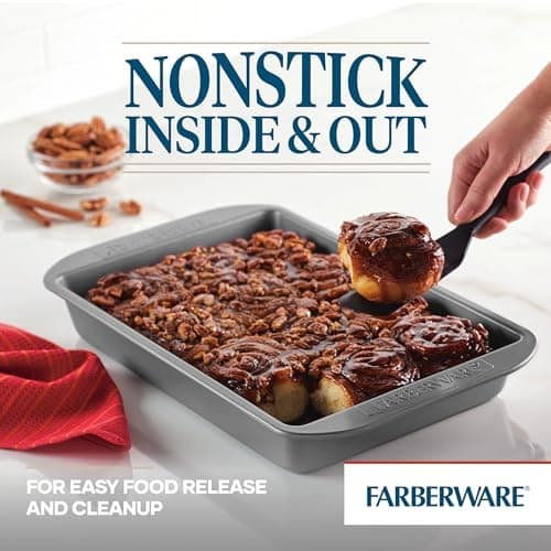 Farberware Nonstick Bakeware 9x13 Baking Pan, Rectangular Cake Pan, Gray — view 4