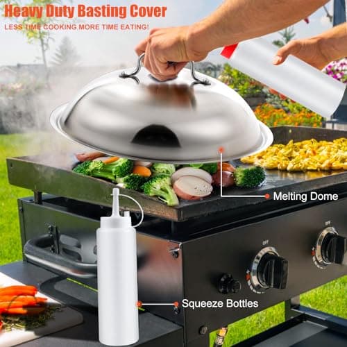 RINPIR 42pcs Griddle Accessories Kit for Blackstone, Flat Top Grill Spatula Set with Enlarged Spatulas, Melting Dome and Burger Press, Professional Hibachi Tools Gifts for Outdoor BBQ Teppanyaki — view 2
