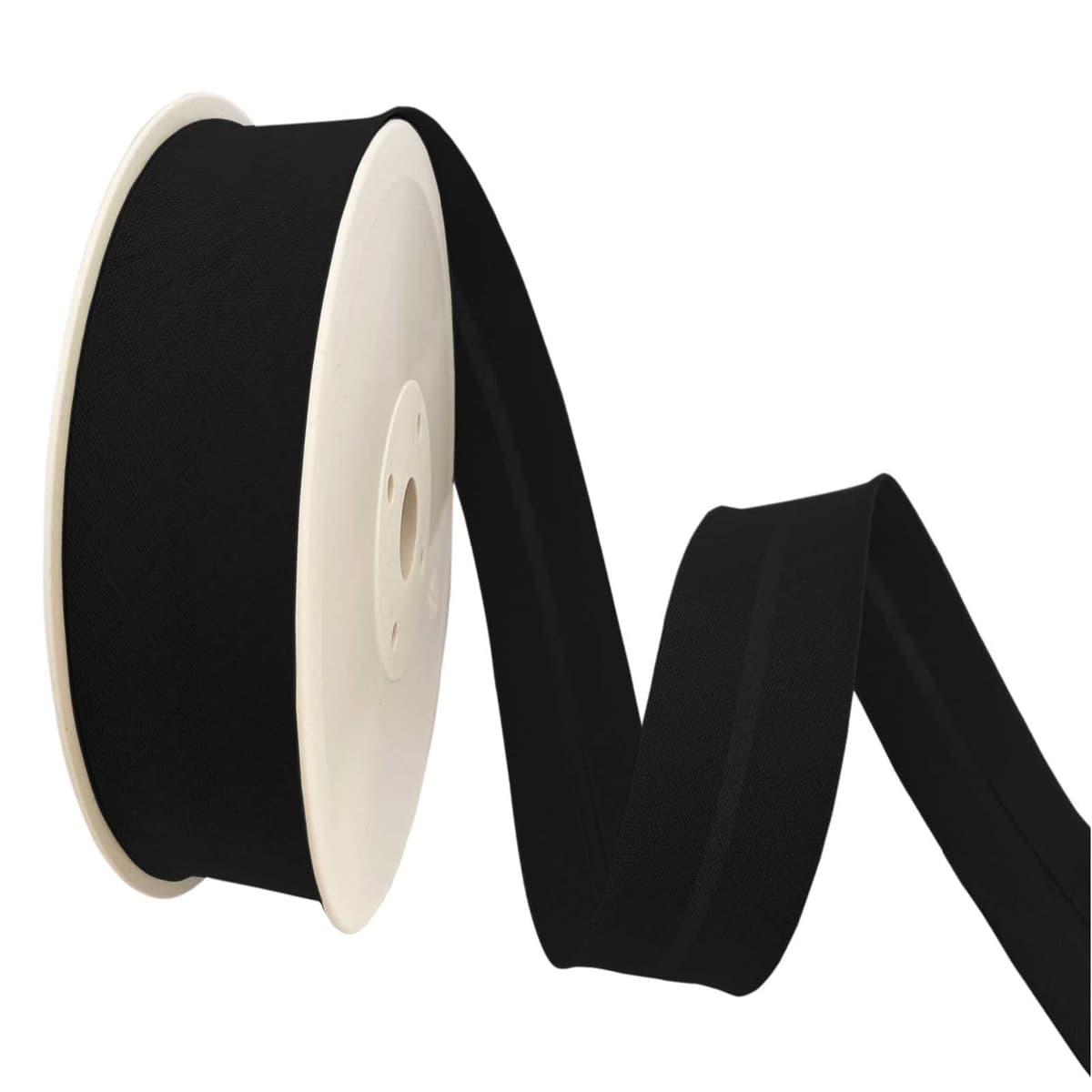 TEXTEX = Bies de 20mm de Ancho. 50% Algodón y 50% Poliéster. Pieza de 10m - (Negro)