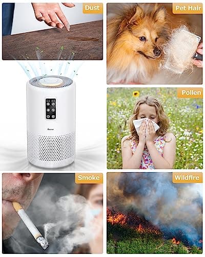 Air Purifiers for Home Large Room with Night Light up to 1600ft², VEWIOR H13 True HEPA Air Cleaner with Fragrance Sponge, Sleep Mode, Timer, Speed, Lock for Wildfire Smoke Pet Dust Pollen Odor — view 7