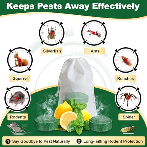 HLISIS 32PCS Mouse Rodent Repellent, Natural Mouse Repellent Peppermint Oil for Mice, Rats, Squirrels, Spiders and Pests, Keeps Pests Away Effectively from Garden & Home (Peppermint) — view 2