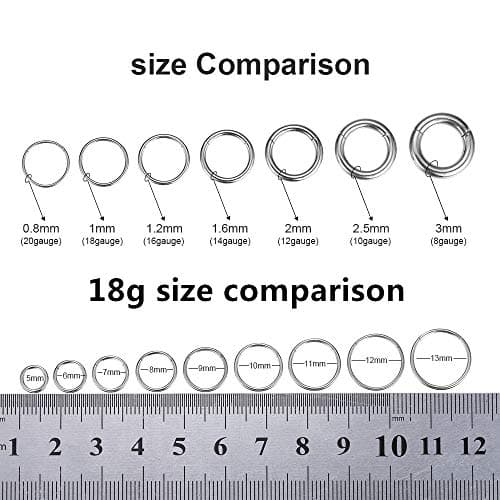 8mm Septum Ring Septum Jewelry Seamless Clicker Nose Rings 18 Gauge 18g Cartilage Earring Lip Rings Silver Nose Piercing Surgical Steel Helix Earrings — view 4