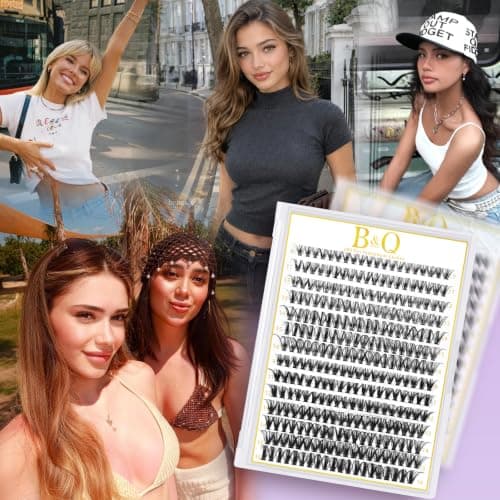 B&Qaugen Lash Clusters 280 Pcs 40D-0.07D-9-16MIX B&Q LASH Individual Lashes 10D 20D 30D 40D 50D Cluster Lashes C D Curl Eyelash Clusters Soft Volume DIY Lash Extensions at Home (40D-0.07D,9-16MIX) — view 5