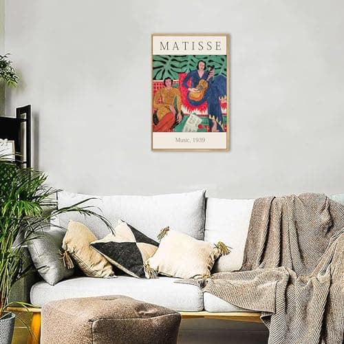 Matisse Wall Art Framed Mid Century Modern Wall Art Decor Aesthetic Pictures - Minimalist Canvas Prints - Gallery Henri Matisse Canvas painting 12"x16" Natural Framed — view 2