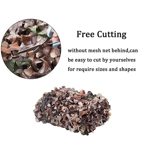 Camo Netting, Bulk Roll Camouflage Netting 190T Tree Camo 5 X 6.56 ft, Military Hunting Mesh Free Cutting for Hunting Blind Sunshade Shooting Theme Party Decoration — view 2