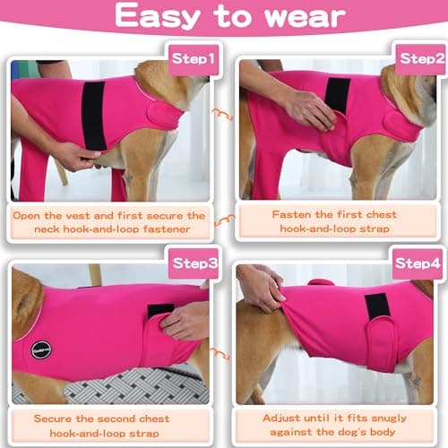 Kodervo Dog Anxiety Vest, Skin-Friendly Thunder Jacket for Dogs, Dog Calming Shirt for Thunder, Fireworks, Vet Visits and Separation - Keep Pet Calm Without Medicine, Fit for Small Medium Large Dogs — view 4