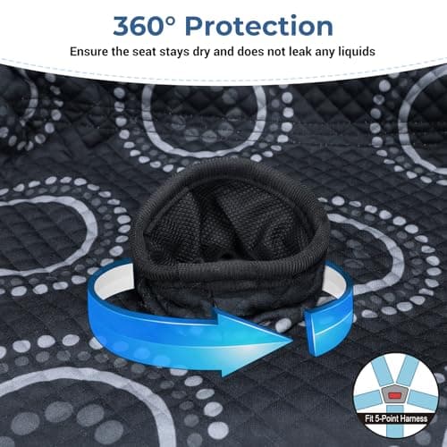 COOLBEBE Car Seat Protector for Potty Training, 11.8in Dry Waterproof Car Seat Liner Toilet Training for Baby Toddler, Piddle Pads Cover Car Seat Pad for Strollers & Carseat (Black, 2Pcs) — view 4