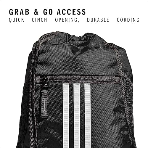 adidas Alliance Sackpack – Drawstring Backpack for Sports, Small Gym Bag, Black/2, OSFA