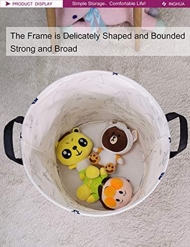 INGHUA Laundry Hamper Canvas Fabric Lightweight Storage Basket — view 4