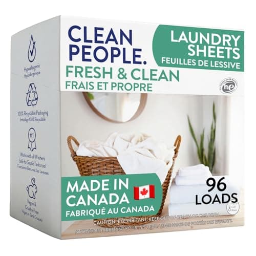 Clean People Laundry Detergent Sheets - Recyclable Packaging, Hypoallergenic, Stain Fighting - Ultra Concentrated, Laundry Soap - Fresh Scent, 96 Pack