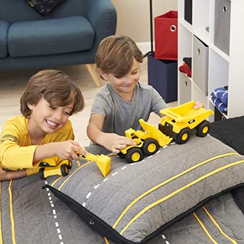 CAT Construction Toys, Mini Crew 3-Pack 7”, Push-Powered Yellow Construction Vehicle Toys, Includes Dump Truck, Wheel Loader, and Excavator for Kids and Toddlers Ages 2+ — view 2