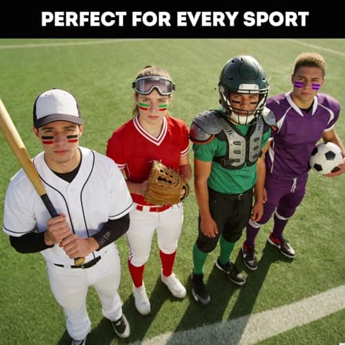 Eye Black Stick 20 Pack, 12 Colors Sports Eye Black for Football Baseball Softball, Anti Glare Eye Black Face Paint for Athletes & Fans, Retractable Under Eye Sports Paint Sticks for Game Day — view 3
