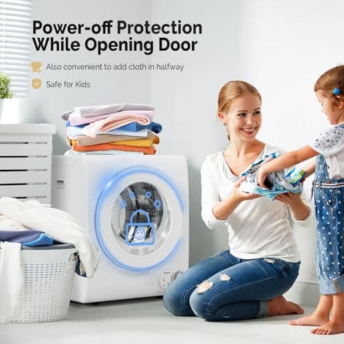 ROVSUN 17.8LBS Full Automatic Washing Machine and 1.5CuFt Portable Clothes Dryer Set, Compact Laundry Washer and Dryer Combo Set with Stainless Steel Inner Tub, for Apartment, Dorms, Home — view 8