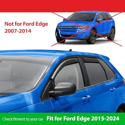 Goodyear Shatterproof in-Channel Window Deflectors for Ford Edge 2015-2024, Rain Guards, Window Visors for Cars, Vent Deflector, Car Accessories, 4 pcs. - GY007833 — view 2