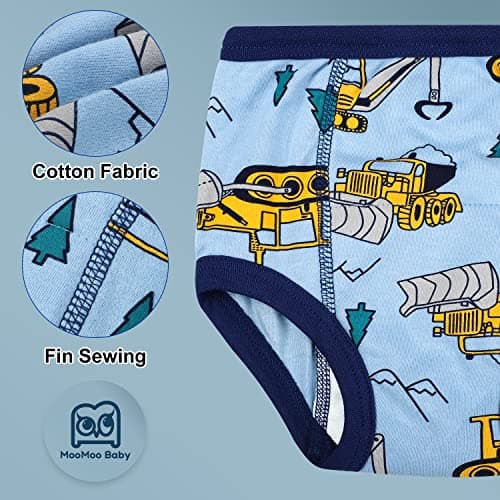 MooMoo Baby Training Underwear 10 Packs Absorbent Toddler Training Pants for Boys and Girls Cotton Blue 4T — view 2