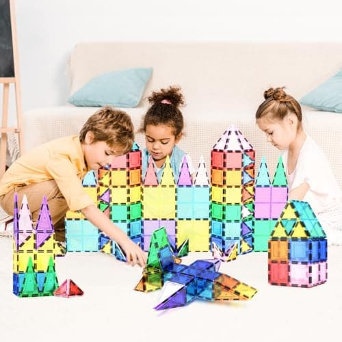 PicassoTiles 100 Piece Set 100pcs Magnet Building Tiles Clear Magnetic 3D Blocks Construction Playboards, Creativity Beyond Imagination, Inspirational, Recreational, Educational Conventional — view 4