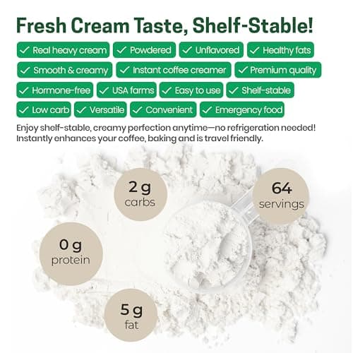 Z Natural Foods Heavy Cream Powder - Nutrient-Dense, Delicious Powdered Cream with 1-Year Shelf Life - Easy to Use & Perfect for Coffee, Baking & Recipes, Keto-Friendly, Gluten-Free, 1 lb — view 4