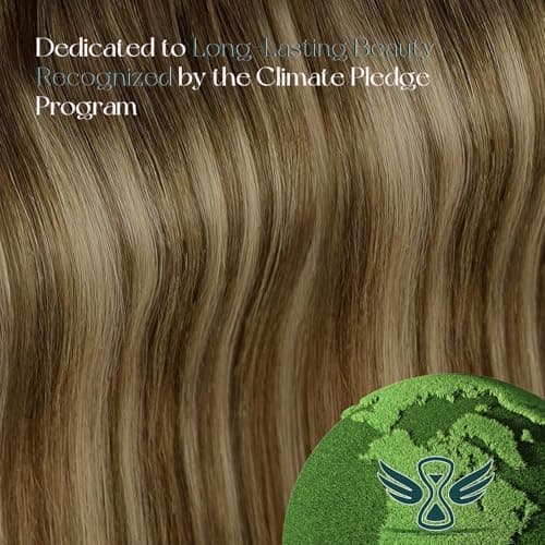 Easyouth Balayage Clip in Hair Extensions Seamless Real Human Hair Clip in Extensions Dark Brown Fading to Caramel Blonde Mix Brown Balayage Human Hair Extensions Clip ins 12 Inch 80G 7Pcs — view 8