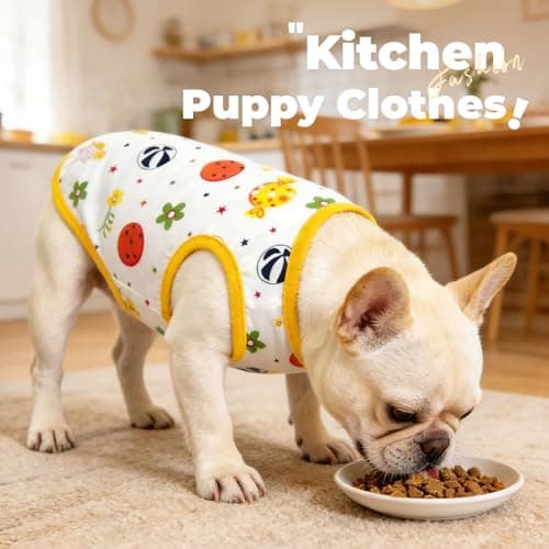 PETCARE Cartoon Dog Shirts for Small Dogs Cute Dog Clothes Yellow Lollipop Tshirt Soft Cotton Puppy Pajamas Breathable Sleeveless Pet Tank Top Spring Summer Dogs Clothes for Chihuahua Yorkie Shih Tzu — view 4