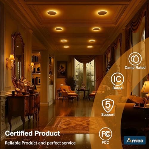 Amico 2 Pack 4 Inch LED Recessed Light with Night Light, 5CCT, 700LM — view 5
