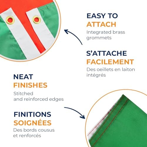 AZ FLAG - Italy Flag - 90x60 Cm - 100D Polyester Italian Banner With Two Metal Grommets - Fade Resistant - Vivid Colors - 2' x 3' Feet - 2x3 Ft — view 3